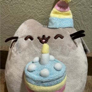 Pusheen Cat Birthday Plush with Cake and Party Hat